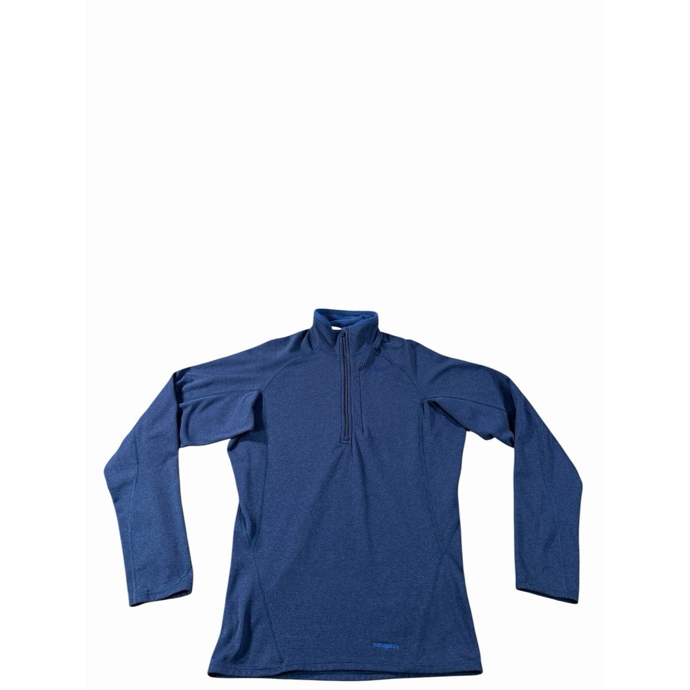 Patagonia Capilene 4 Mens Small Blue 1/4 Zip Grid Fleece Baselayer 43460
